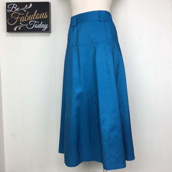 Leslie Fay Dresses & Skirts - Vintage Leslie Fay Blue Shimmer A-Line Skirt